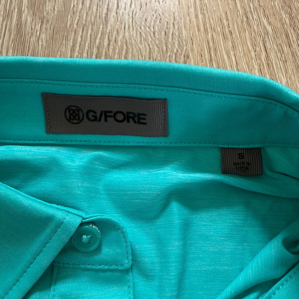 G/FORE LS Golf Polo Shirt Mens S "SRMEL" Turquoise UPF 50+ Performance - Picture 5 of 9